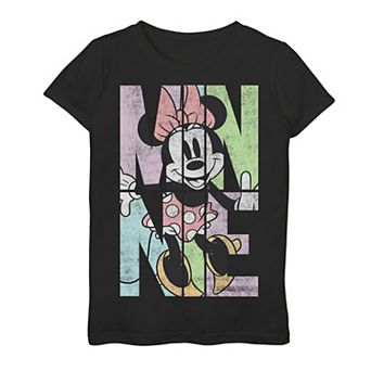 Disney's Minnie Mouse Girls 7-16 Name Art Fill Pastels Graphic Tee