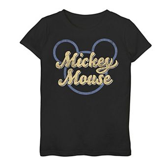 Disney's Mickey Mouse Girls 7-16 Script In Ears Outline Graphic Tee