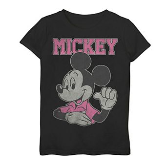 Disney's Mickey Mouse Girls 7-16 Wears Pink Pointing To Self Graphic Tee