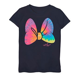 Disney's Minnie Mouse Girls 7-16 Large Tie Dye Bow Graphic Tee