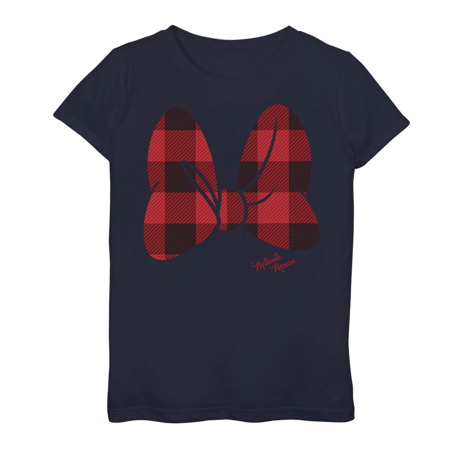 Image for Disney Girls 7-16 Minnie Mouse Large Red Plaid Bow Graphic Tee at Kohl's.