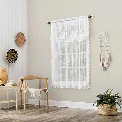 No. 918 Alison Floral Lace Sheer Rod Pocket Window Tie-Up Shade