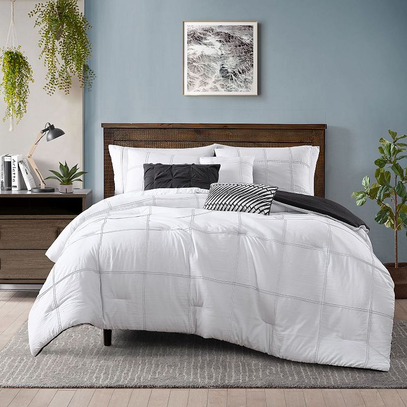 Avondale Manor Femi Embroidered Comforter Set with Shams and Decorative Pil