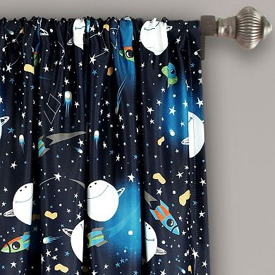 Lush Decor Universe Room Darkening Window Curtain Set