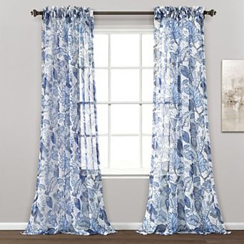Lush Decor Cynthia Jacobean Sheer Window Curtain Set