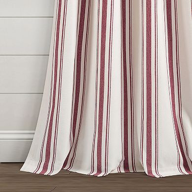 Lush Decor Farmhouse Stripe Window Curtain Set