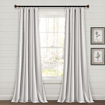 Lush Decor Farmhouse Stripe Window Curtain Set