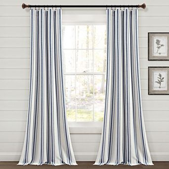 Lush Decor Farmhouse Stripe Window Curtain Set