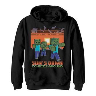 Boys 8-20 Minecraft Sun's Down Zombies Around Portrait Hoodie