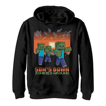 Boys 8-20 Minecraft Sun's Down Zombies Around Portrait Hoodie