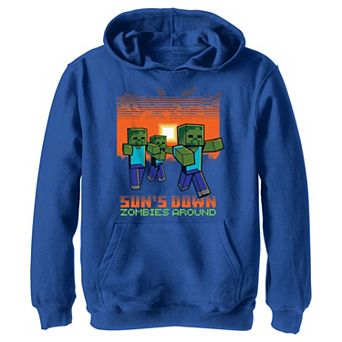 Boys 8-20 Minecraft Sun's Down Zombies Around Portrait Hoodie