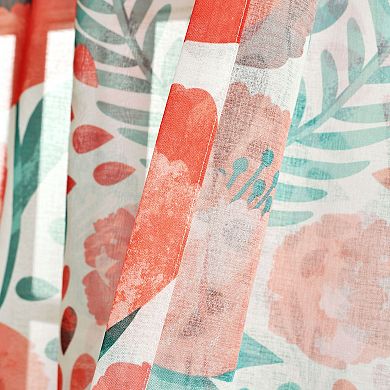 Lush Decor Poppy Garden Sheer Window Curtain Set