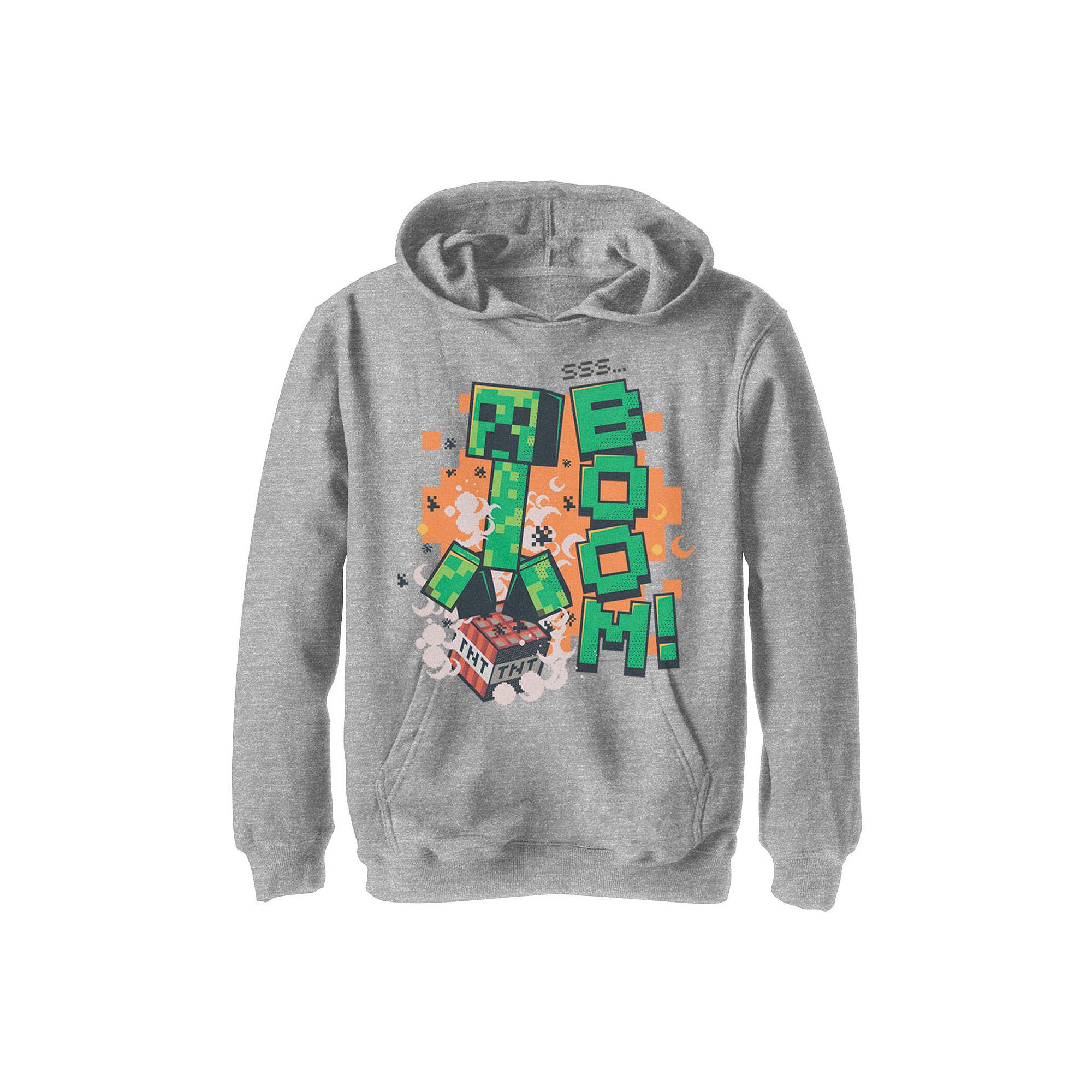 Boys 8-20 Minecraft Creeper Explosion Portrait Hoodie, Boys, Size: Medium,