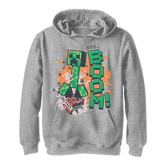 Boys 8-20 Minecraft Creeper Explosion Portrait Hoodie