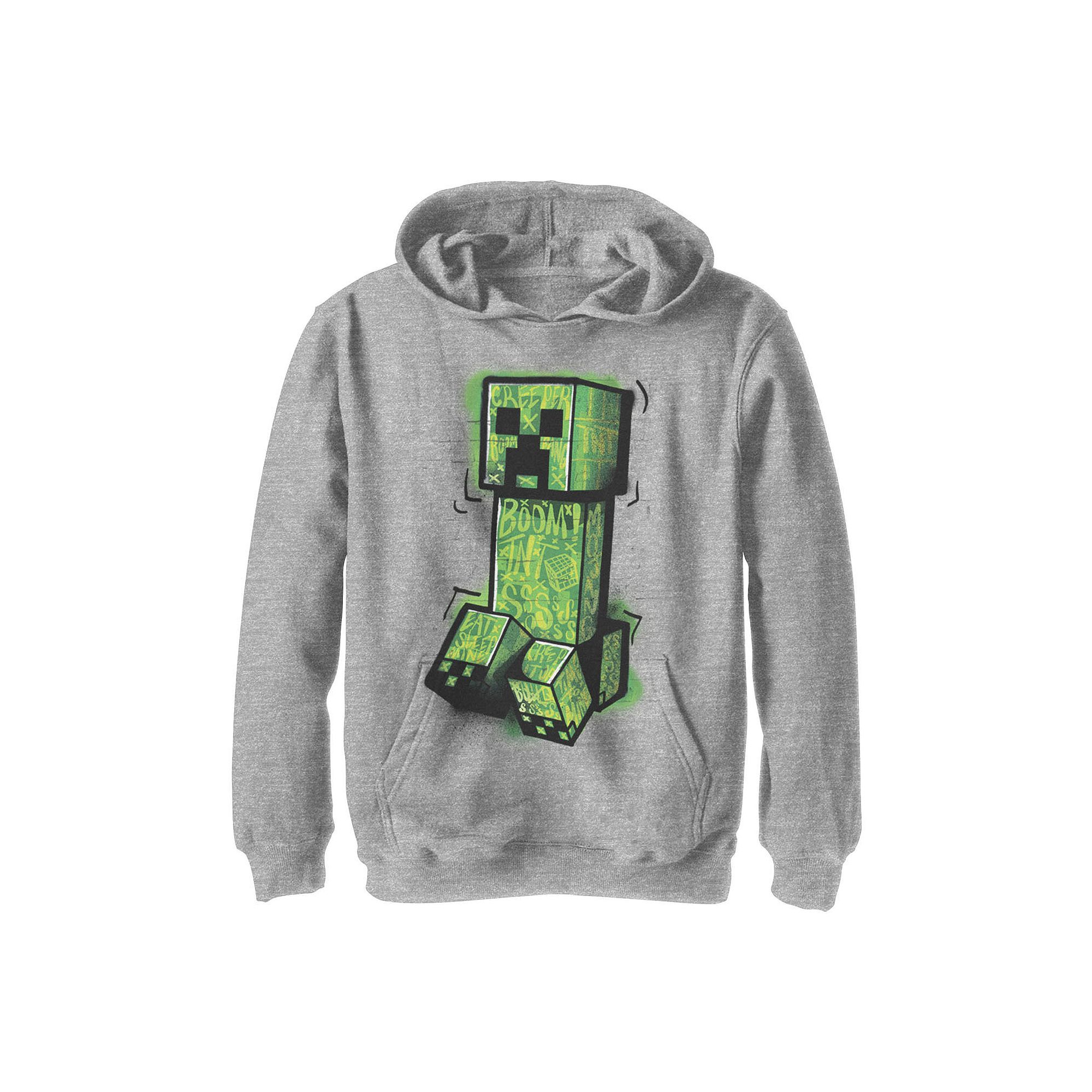 Boys 8-20 Minecraft Creeper Grafitti Style Portrait Hoodie, Boys, Size: Me