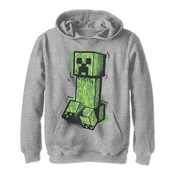 Boys 8-20 Minecraft Creeper Grafitti Style Portrait Hoodie