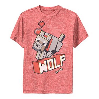 Boys 8-20 Minecraft Wolf Action Portrait Graphic Tee