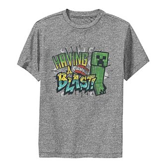 Boys 8-20 Minecraft Creeper Having A Blast Explosion Graphic Tee