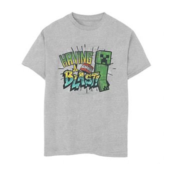 Boys 8-20 Minecraft Creeper Having A Blast Explosion Graphic Tee
