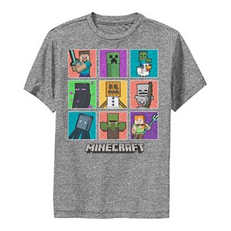 Boys 8-20 Minecraft Character Portrait Panel Grid Graphic Tee