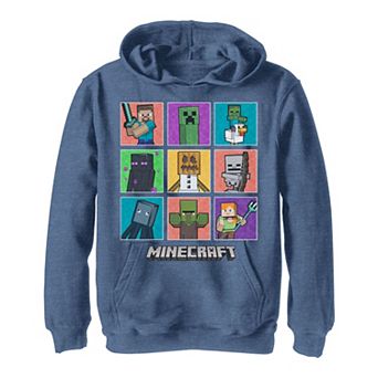 Boys 8-20 Minecraft Character Portrait Panel Grid Hoodie
