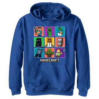 Boys 8-20 Minecraft Character Portrait Panel Grid Hoodie