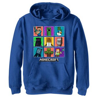 Boys 8-20 Minecraft Character Portrait Panel Grid Hoodie