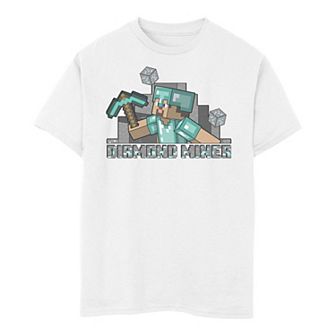 Boys 8-20 Minecraft Diamond Miner Portrait Graphic Tee