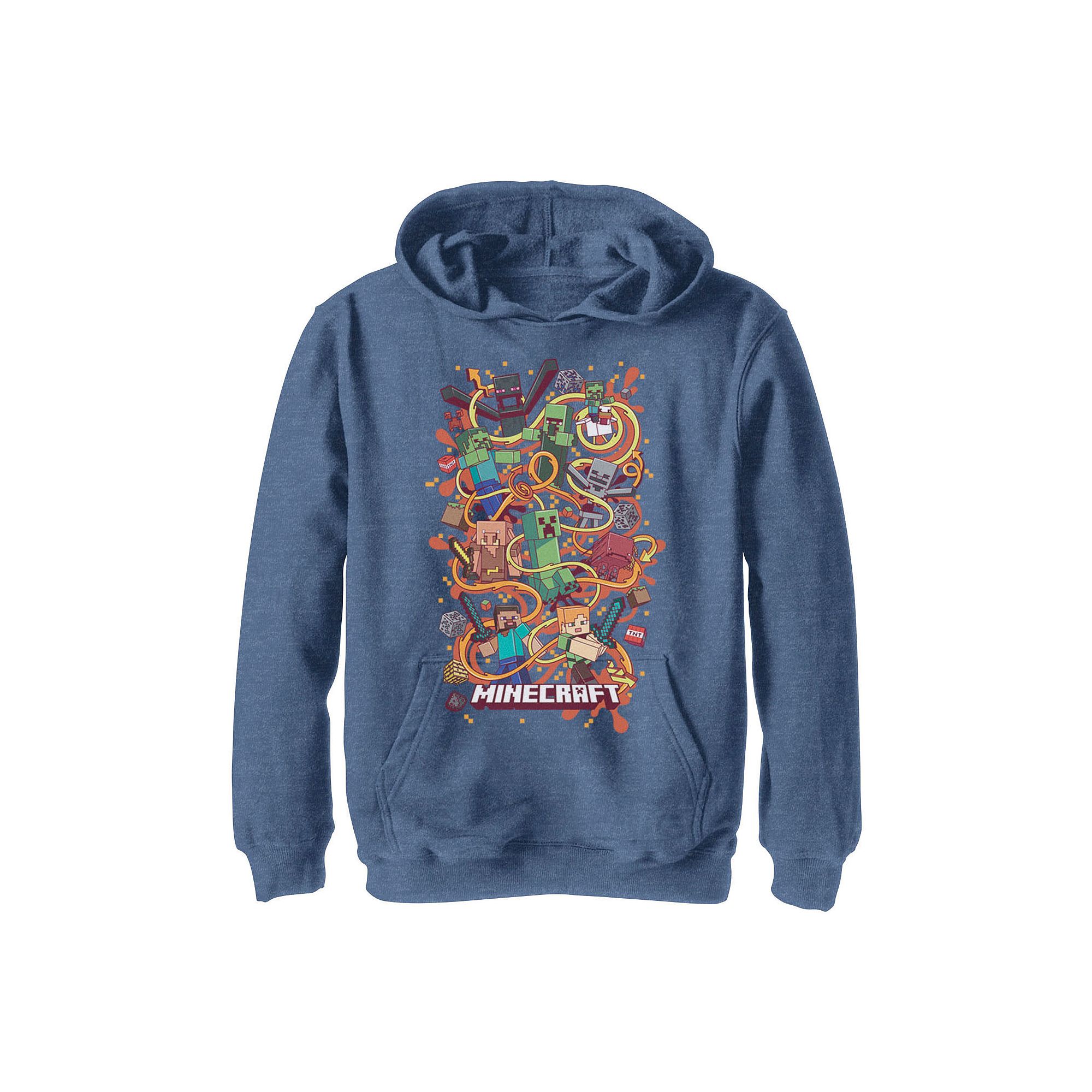 Boys 8-20 Minecraft Character And Item Collage Hoodie, Boys, Size: Medium,