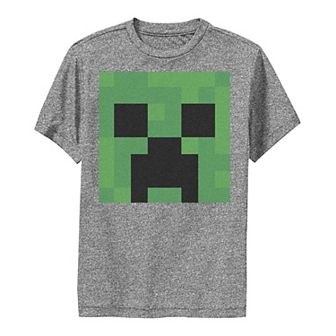Boys 8-20 Minecraft Creeper Big Head Portrait Graphic Tee