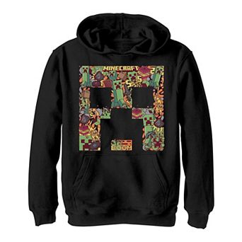 Boys 8-20 Minecraft Creeper Big Head Creeper Collage Fill Hoodie