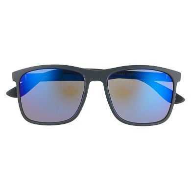 Men's Dockers® 57mm Matte Charcoal Blue Mirrored Square Sunglasses