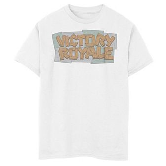 Boys 8-20 Fortnite Victory Royale Wooden Plank Text Graphic Tee
