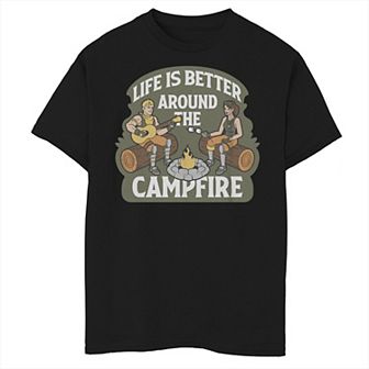 Boys 8-20 Fortnite Life Is Better Around The Campfire Graphic Tee