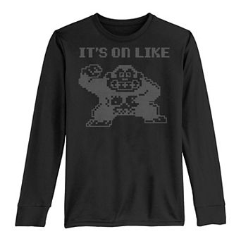 Boys 8-20 Nintendo Donkey Kong It's On Like Text Poster Long-Sleeve Graphic Tee