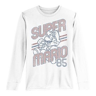Boys 8-20 Super Mario 85 Faded Vintage Portrait Long-Sleeve Graphic Tee