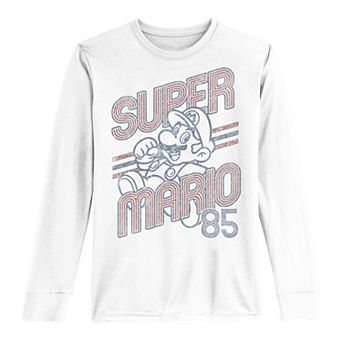 Boys 8-20 Super Mario 85 Faded Vintage Portrait Long-Sleeve Graphic Tee