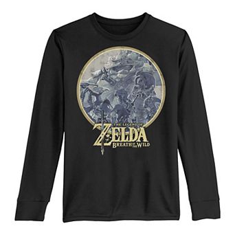 Boys 8-20 Nintendo Zelda Breath Of The Wild Rock Badge Long-Sleeve Graphic Tee