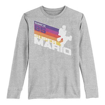 Boys 8-20 Nintendo Super Mario Since '85 Neon Racing Stripes Poster Long-Sleeve Graphic Tee