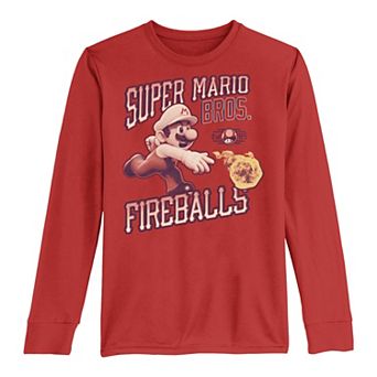 Boys 8-20 Super Mario Bros. Fireballs Est. '85 Long-Sleeve Graphic Tee
