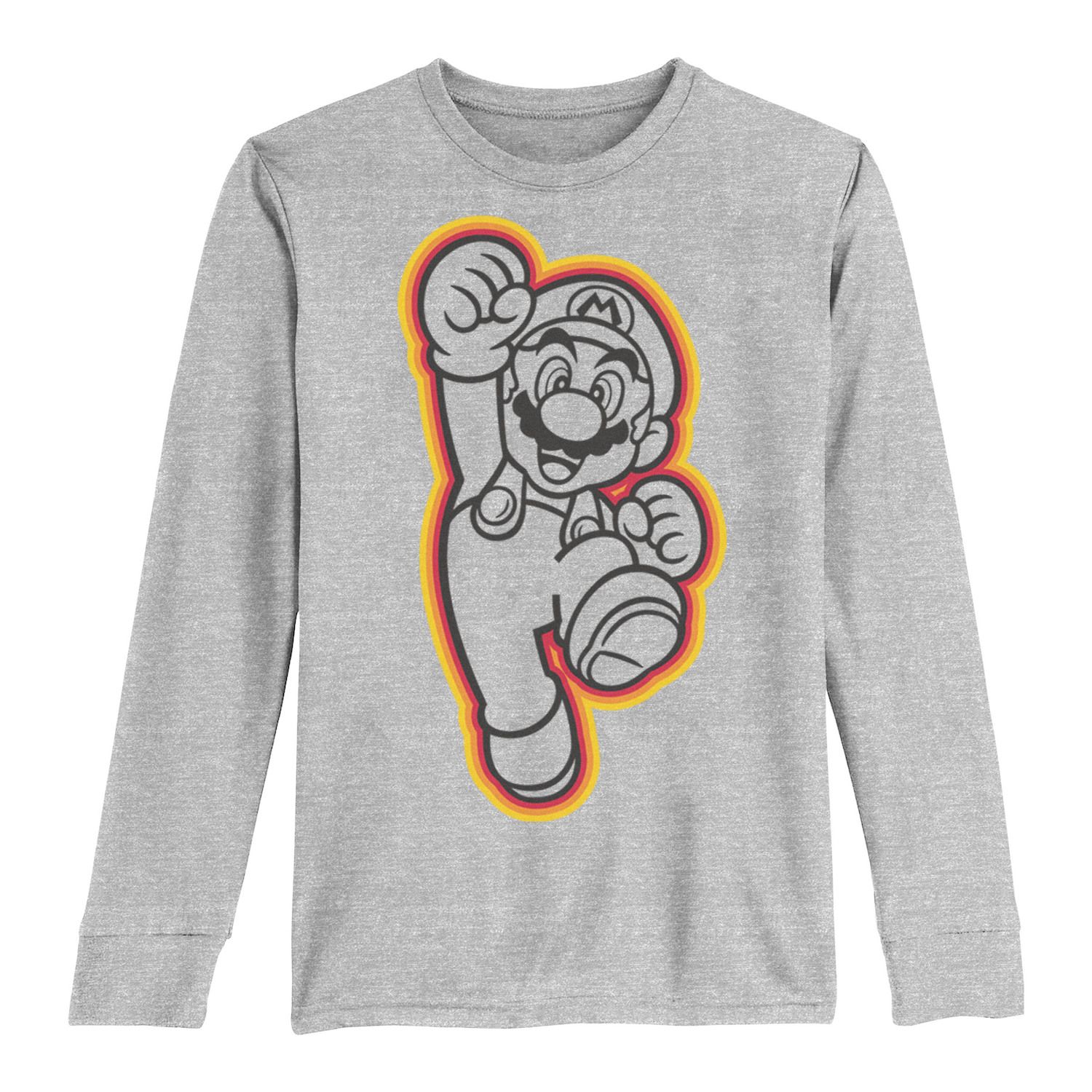 Image for Licensed Character Boys 8-20 Nintendo Super Mario Colorful Bubble Outline Long-Sleeve Graphic Tee at Kohl's.