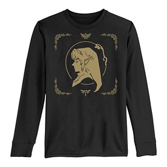 Boys 8-20 Nintendo Legend Of Zelda Link Side Profile Portrait Long-Sleeve Graphic Tee