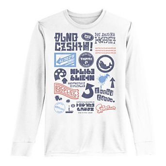Boys 8-20 Nintendo Splatoon Kanji Logo Mash Up Poster Long-Sleeve Graphic Tee