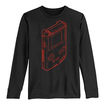 Boys 8-20 Nintendo Gamer Boy Red Outline Long-Sleeve Graphic Tee