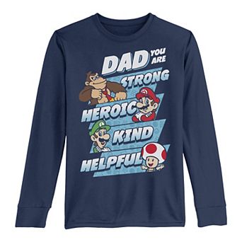 Boys 8-20 Nintendo Super Mario Dad You Are Long-Sleeve Graphic Tee