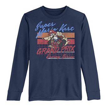 Boys 8-20 Nintendo Mario Kart Racing Retro Drift Distressed Long-Sleeve Graphic Tee