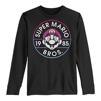 Boys 8-20 Nintendo Super Mario Bros 1985 Neon Circle Logo Long-Sleeve Graphic Tee