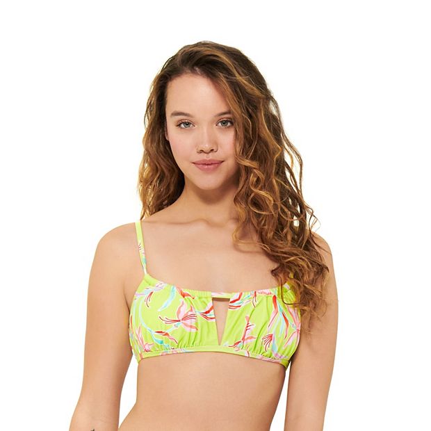 Girls Turquoise Shirred Bandeau Top