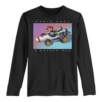 Boys 8-20 Nintendo Mario Kart Dasher Neon Color Fade Drift Long-Sleeve Graphic Tee