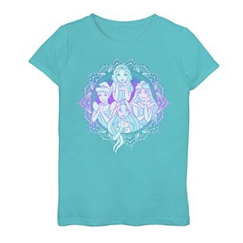 Girls 7-16 Disney Princesses Color Grade Henna Border Graphic Tee
